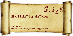 Skultéty Ákos névjegykártya